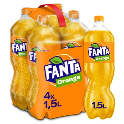Abbildung von Fanta Orange , Super frische Limonade mit Orangengeschmack und Spaß Garantie in coolen Flaschen 4 x 1,5 Liter Einweg Flasche