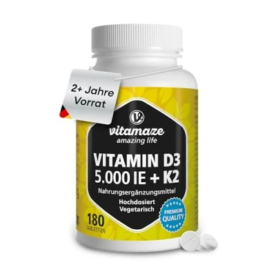 Abbildung von Vitamin D3 K2 5000 I.E./100 µg hochdosiert 180 St