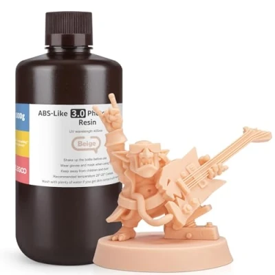Abbildung von ELEGOO 405nm ABS Like Resin 3.0, LCD UV Rapid Hohe Präzision, Nicht Spröde, Verbesserte Festigkeit und Zähigkeit für LCD/DLP 3D Drucker Photopolymer Harz Beige 1000g