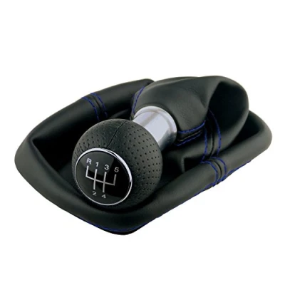 Abbildung von L &amp; P Car Design L&amp;P A252 10 Schaltsack Schaltmanschette Schwarz Naht Blau Schaltknauf 5 Gang 23mm kompatibel mit VW Golf 4 VI Rahmen Knauf Plug Play Ersatzteil für 1J0711113