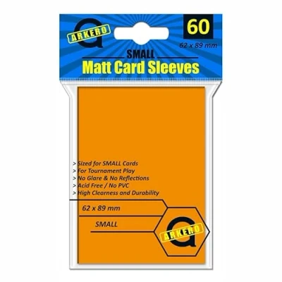 Abbildung von Arkero G 60 Small Matt Card Sleeves Orange/Orange (Matte Kartenhüllen) für schmale Spiele wie Yu Gi Oh! japanische Größe