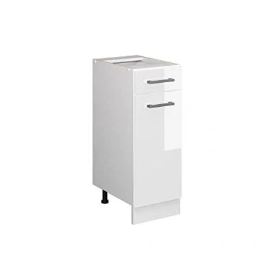 Abbildung von Vicco Unterschrank R Line, Weiß Hochglanz/Weiß, 30 cm ohne Arbeitsplatte