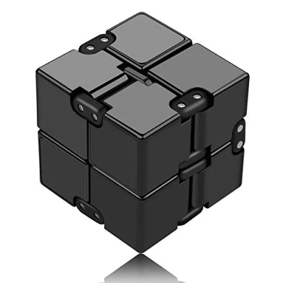 Abbildung von Funxim Infinity Cube, Unendlicher Würfel Spielzeug, Magic Flip Dekompression Tötungs Zeit Zappeln Spielwaren Stressabbau (Schwarz)