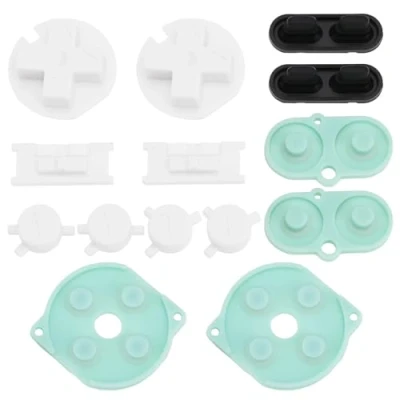Abbildung von EMSea 2 Sets mit Leitfähigen Tasten aus Silikonkautschuk Kompatibel Game Boy Color/Gameboy GBC EIN /Aus Taste Hellgrün + Schwarz Weiß