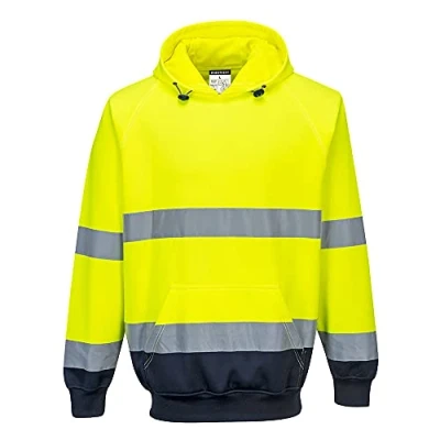 Abbildung von Portwest Zweifarbiges Kapuzen Sweatshirt, Größe:XL, Farbe:Gelb/Marineblau, B316YNRXL