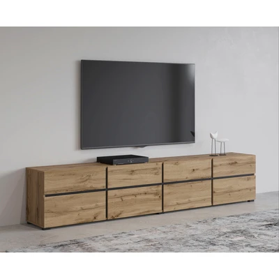 Abbildung von INOSIGN Lowboard &quot;Cross, moderne grifflose TV Kommode,4 Klappen/4 Schubkästen&quot;, Breite 225 cm, Schrank mit viel Stauraum, Board