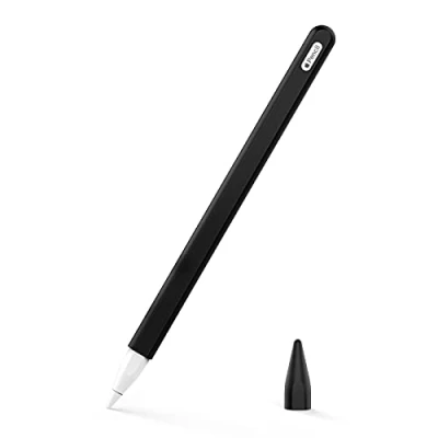 Abbildung von MoKo Hülle Kompatibel mit Apple Pencil 2. Generation, Pro, 【2 Stück】 1 Stifthülle und Spitzehülle Magnetischer Aufladung Doppelklick Touch Funktion Retractable Schutzhülle