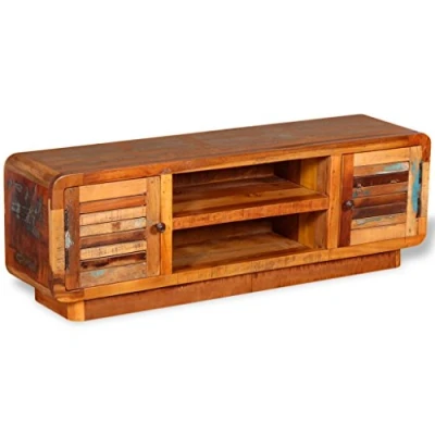 Abbildung von Festnight TV Schrank Fernsehschrank Tisch Fernsehtisch aus Recyceltes Massivholz 120 x 30 40 cm