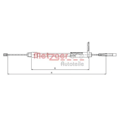 Abbildung von METZGER 10.9434 Handbremsseil hinten links 925/805 Scheibenbremse COFLE MERCEDES BENZ: C Klasse Limousine, T modell, Sportcoupe