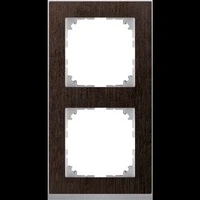 Abbildung von Merten MEG4020 3671 M Pure Decor Rahmen, 2fach, Wenge/Aluminium