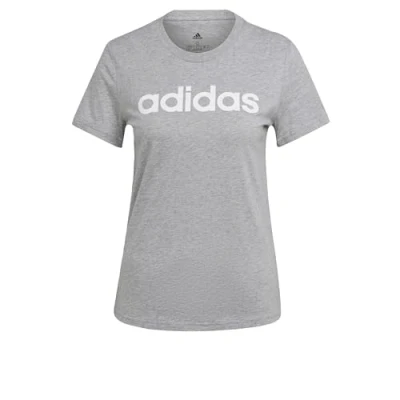 Abbildung von adidas Sportswear W LIN T Tshirt print, Damen, Größe: XS, Medium grey heather/white
