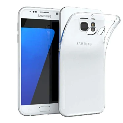 Abbildung von EAZY CASE Hülle kompatibel mit Samsung Galaxy S7 Schutzhülle Silikon, Ultra dünn, Slimcover, Handyhülle, Silikonhülle, Backcover, Durchsichtig, Klar Transparent