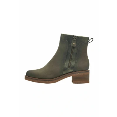 Abbildung von MARCO TOZZI Damen Stiefeletten mit Absatz Lederanteil Blockabsatz, Grün (Khaki Comb), 39 EU