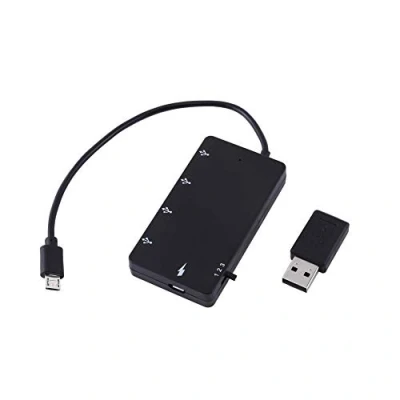 Abbildung von Mavis Laven 4 Port Micro USB Hub 2.0 OTG Verlängerungsadapter Ladekabel Kabel Kompatibel für Smartphone und Tablet