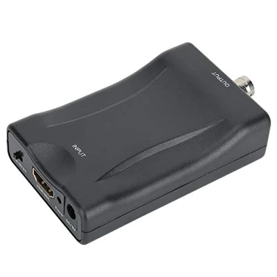 Abbildung von Tosuny HDMI zu BNC Videokonverter, Videoadapter, 3,5mm Stereo Audio, Kompatibel mit PAL/NTSC Systemen, für TV, VHS , Videoplayer, DVD Recorder, Schwarz