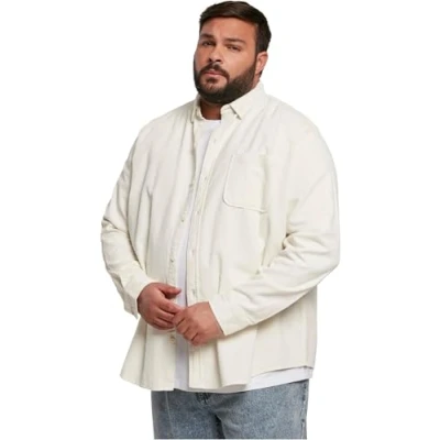 Abbildung von Urban Classics Corduroy Shirt Hemd, Herren, Größe: Large, Whitesand