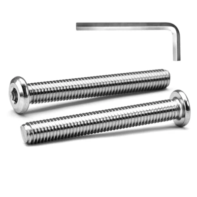 Abbildung von MINHER 20 Sätze M6 x 55mm Schrauben,Flachkopfschrauben, A2 V2A Edelstahl Flachkopf Innensechskantschrauben für Möbel(mit Innensechskantschlüssel)