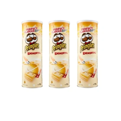 Abbildung von 3x Pringles Emmental Knabbergebäck mit Kase Geschmack Chips 175g