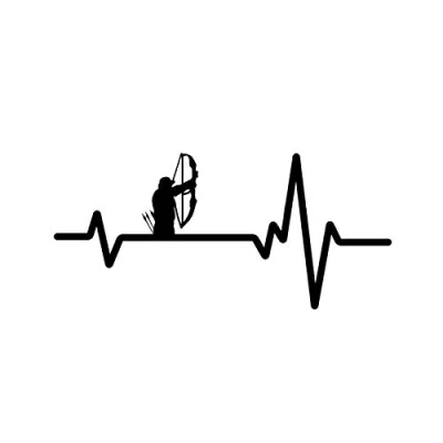 Abbildung von SUIFENG Autoaufkleber 14.3X6.7Cm Elektrokardiogramm Bogenschießen Jagd Dekor Auto Modellieren Aufkleber Vinyl Silhouette