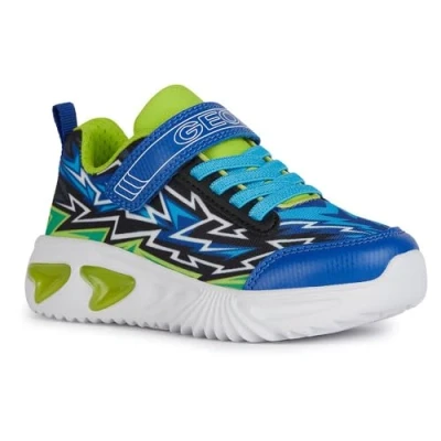 Abbildung von Geox Assister BOY Lights Sneaker low für Kinder, Größe: 33, Royal/lime Schuhe