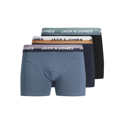 Abbildung von JACK &amp; JONES Herren Unterhosen Shorts Boxershorts Trunks 3er Pack, Farbe:Mehrfarbig, Wäschegröße:2XL, Artikel: Black/Navy blaze3