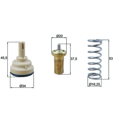Abbildung von MAHLE ORIGINAL TX 181 95D Kühlwasserthermostat 95 34 mit Dichtung VOLKSWAGEN: GOLF 6, Touran I, Tiguan SEAT: Ibiza 4 Schrägheck, Alhambra II