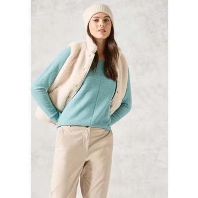Abbildung von Cecil V Ausschnitt Pullover, in Struktur Optik, mit
