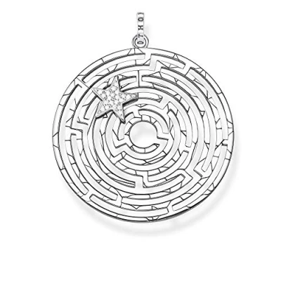Abbildung von Thomas Sabo Damen Anhänger Labyrinth mit silbernen Stern 925 Sterling Silber PE852 643 14
