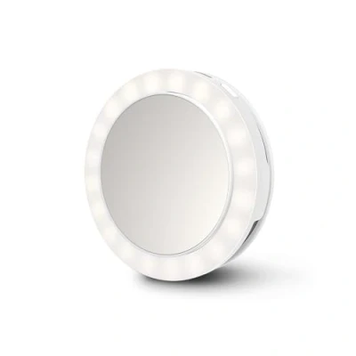 Abbildung von Ecomed by medisana CM20 E Selfiespiegel mit LED Licht, Kosmetikspiegel für unterwegs, geeignet Smartphone, Handy, Laptop und Tablet, klein leicht die Handtasche