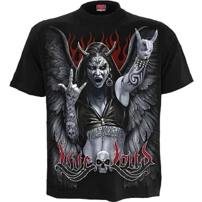 Abbildung von Spiral Rock Loud Männer T Shirt schwarz XL 100% Baumwolle Basics, Horror, Rockwear, Totenköpfe