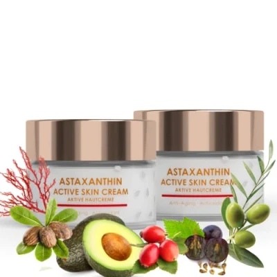 Abbildung von Green idea Astaxanthin Creme Gesichtscreme Anti Falten natürliche Pflege für trockene Haut Wildrosenöl, Sheabutter, Panthenol 50 ml