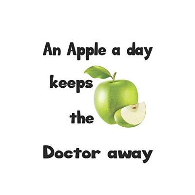 Abbildung von An apple a day keeps the doctor away: Notizbuch, Notizheft, Notizblock Geschenk Idee für Vegetarier, Veganer &amp; Obst Esser Karo A5 120 Seiten