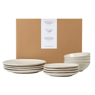 Abbildung von Broste Copenhagen NORDIC VANILLA Tafelset mit großer Schale 12tlg