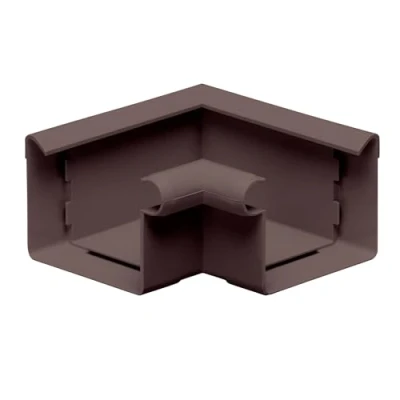 Abbildung von INEFA Rinnenwinkel 90 Grad kastenförmig Innenwinkel, PVC NW68 / 68mm Dunkelbraun Wulst innen, Verbindungsstück Dachrinnenzubehör, Made in Germany