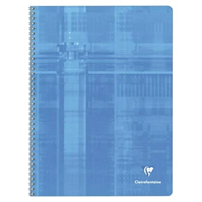 Abbildung von Clairefontaine 8351C Spiralbuch / Spiralheft DIN A4+ 24x32 cm, 90 Blatt 90g, französische Lineatur, farbig sortiert, 1 Stück
