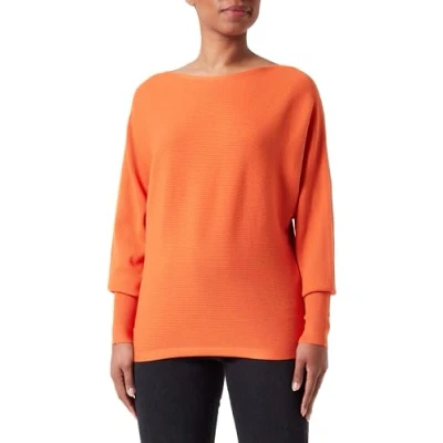 Abbildung von s.Oliver Black Label MIT Musterstruktur Strickpullover, Damen, Größe: 38, Orange