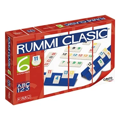 Abbildung von Cayro Rummi ab 8 Jahren klassisches Modell lustige Brettspiele für Kinder und Erwachsene 159 Teile, 1 Stofftasche 6 Ständer 2 bis Spieler