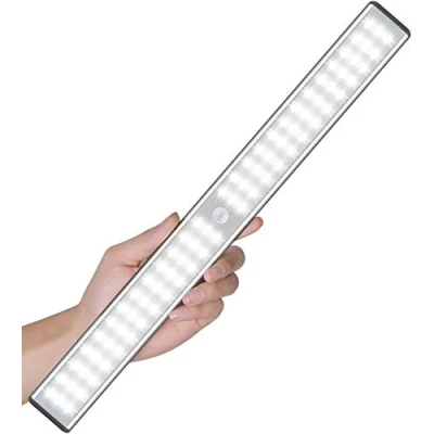 Abbildung von MOSTON Schrankleuchten mit Bewegungsmelder 78 LED USB Wiederaufladbar Magnetisch Nachtlicht LED, Auto/ON/OFF Geeignet für Schrank Kinderzimmer Flur Schlafzimmer Küche Treppe