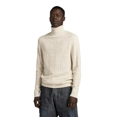 Abbildung von G Star Table Structure Strickpullover, Herren, Größe: Small, Eggnog