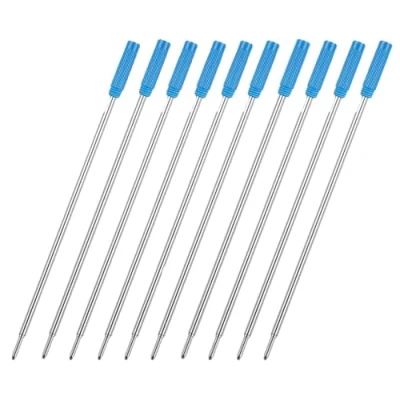 Abbildung von MengRan Kugelschreiberminen für Drehstifte, 11,6 cm, mittlere Spitze, kompatibel mit Cross Pen Nachfüllminen (8511), 10 Stück, blaue Tinte