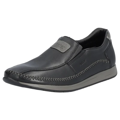 Abbildung von Rieker Slipper Mokassin, Loafer, Komfortschuh mit aufwendiger Rahmennaht