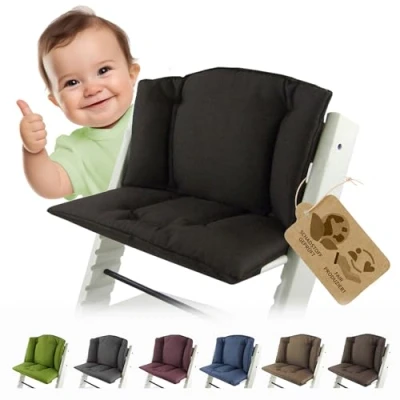 Abbildung von BAMBINIWELT Sitzkissen Auflage Bezug Ersatzkissen Kissen kompatibel mit Stokke Tripp Trapp Hochstuhl (meliert Dunkelbraun)
