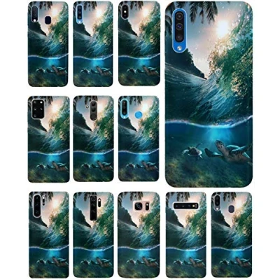Abbildung von KX Mobile Hülle für Samsung S10 Handyhülle Motiv 1272 Schildkröte Meer Blau Premium Silikonhülle SchutzHülle Softcase HandyCover Galaxy