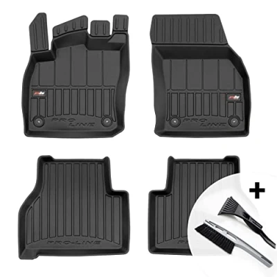 Abbildung von moto MOLTICO 3D Gummimatten Auto, 4 teiliges Set, Allwetter Gummi Fußmatten, Antirutsch &amp; Wasserfest Autoteppiche passend für VW Caddy ab 2021