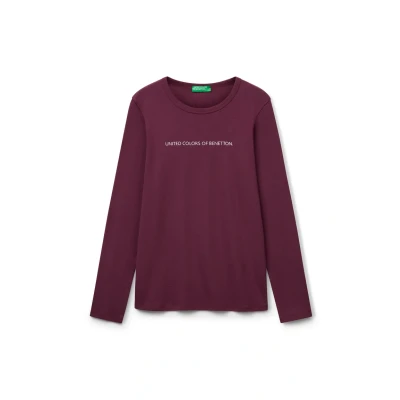 Abbildung von United Colors of Benetton Damen M/L 3ga2e16g0 T Shirt, violett, Small
