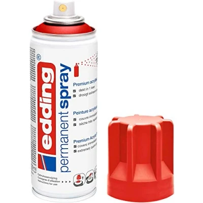 Abbildung von Edding 5200 Permanentspray Premium Acryllack Verkehrsrot matt