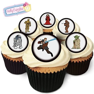 Abbildung von Holly Cupcakes 24 Wunderschöne essbare Kuchendekorationen: Zeichnungen inspiriert von Star Wars / 24&quot;Star Discs