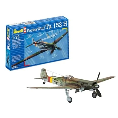 Abbildung von Revell 03981 Focke Wulf Ta 152 H I originalgetreuer Modellbausatz im Maßstab 1:72 Level 3 detailreich und unlackiert für anfänger fortgeschrittene