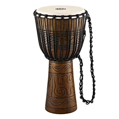 Abbildung von Meinl Percussion Rope Artifact Djembe Große Handtrommel Mit Ziegenfell Durchmesser 12 Zoll Mahagoni, Braun (HDJ17 L)