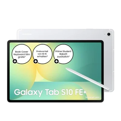 Abbildung von Samsung Galaxy S10 FE+ AI Tablet, Android 128 GB Speicher, 8 RAM, 33,28 cm/13,1&quot; Display, Inkl. S Pen, Wi Fi, Lange Akkulaufzeit, Silver, 36 Monate Herstellergarantie [Exklusiv auf Amazon]